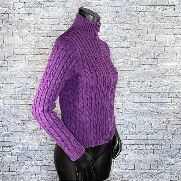 L.L. Bean Chunky Knit Cardigan Sweater Full Zip Size Small Warm Cozy - Picture 3 of 8